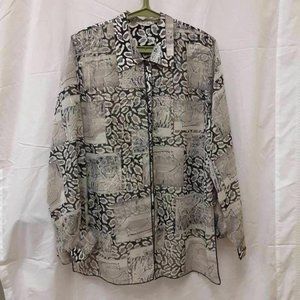 Won Moa Womens Button Up Shirt animal Leopard Sz 2